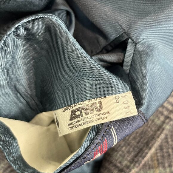 Vintage Austin Reed Blazer Mens 44R Gray Plaid Tweed Wool Houndstooth USA Made - Picture 12 of 14